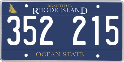 RI license plate 352215