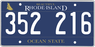 RI license plate 352216
