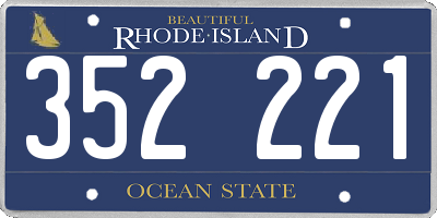RI license plate 352221