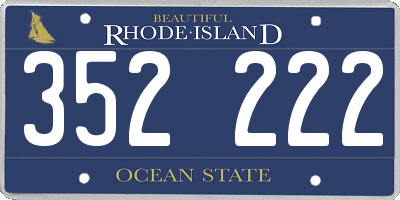 RI license plate 352222