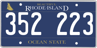 RI license plate 352223