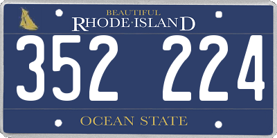 RI license plate 352224