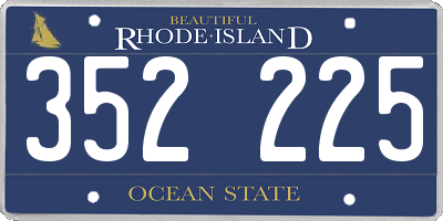 RI license plate 352225