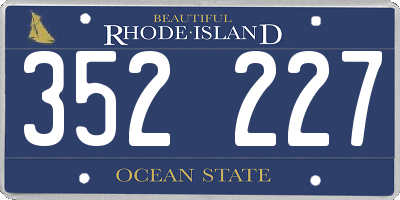 RI license plate 352227