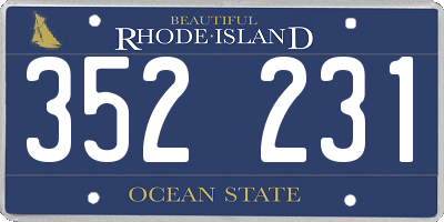 RI license plate 352231