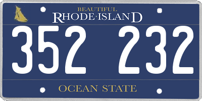 RI license plate 352232