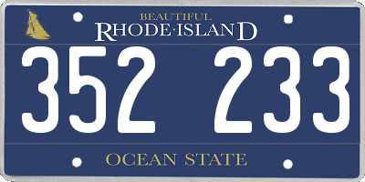RI license plate 352233