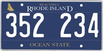 RI license plate 352234