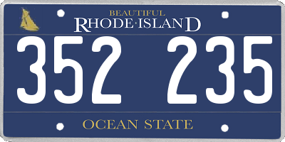 RI license plate 352235