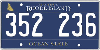 RI license plate 352236