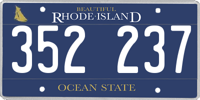 RI license plate 352237