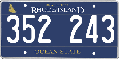 RI license plate 352243