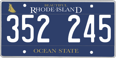RI license plate 352245