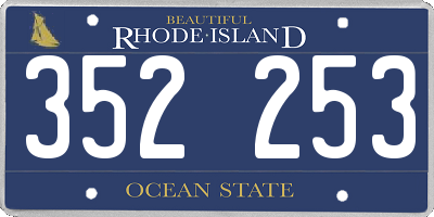 RI license plate 352253