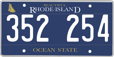 RI license plate 352254