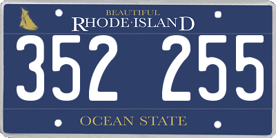 RI license plate 352255