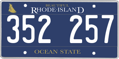RI license plate 352257