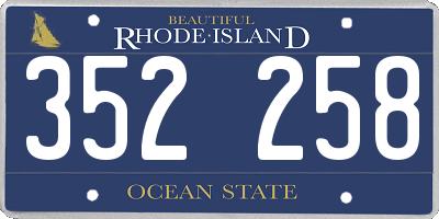 RI license plate 352258