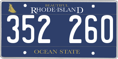 RI license plate 352260