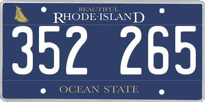 RI license plate 352265