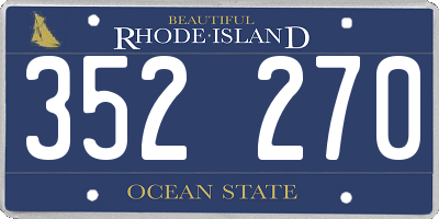 RI license plate 352270