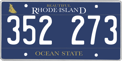 RI license plate 352273