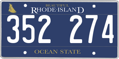 RI license plate 352274