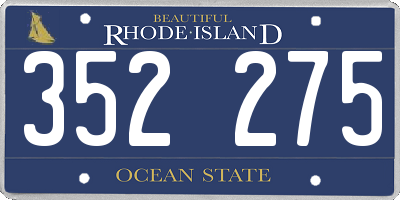 RI license plate 352275