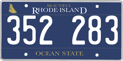 RI license plate 352283