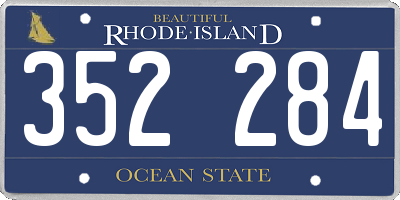 RI license plate 352284