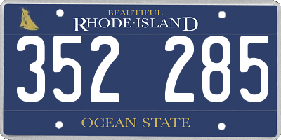 RI license plate 352285