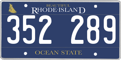 RI license plate 352289