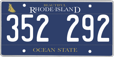 RI license plate 352292