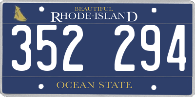 RI license plate 352294