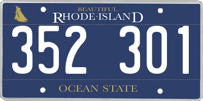 RI license plate 352301