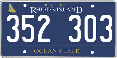 RI license plate 352303