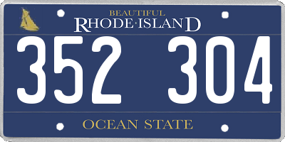 RI license plate 352304
