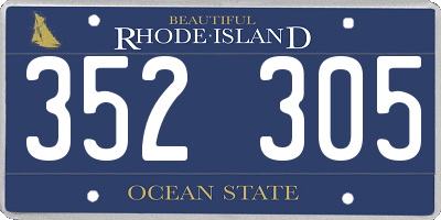 RI license plate 352305