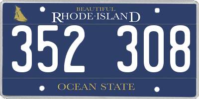 RI license plate 352308