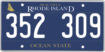 RI license plate 352309