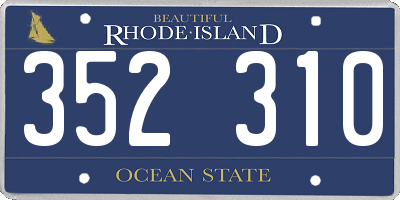 RI license plate 352310