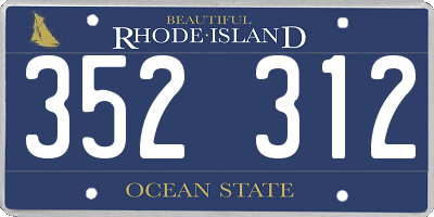 RI license plate 352312