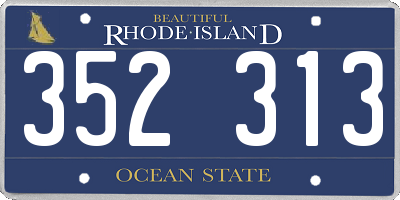 RI license plate 352313