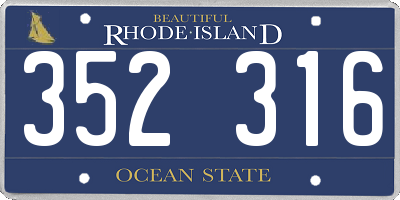 RI license plate 352316