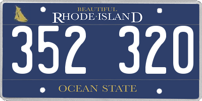 RI license plate 352320