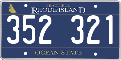 RI license plate 352321