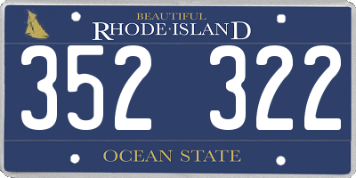 RI license plate 352322