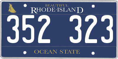 RI license plate 352323