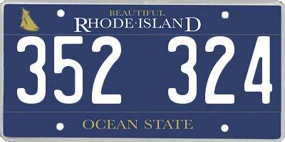 RI license plate 352324