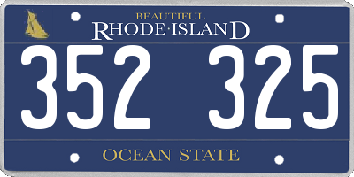 RI license plate 352325